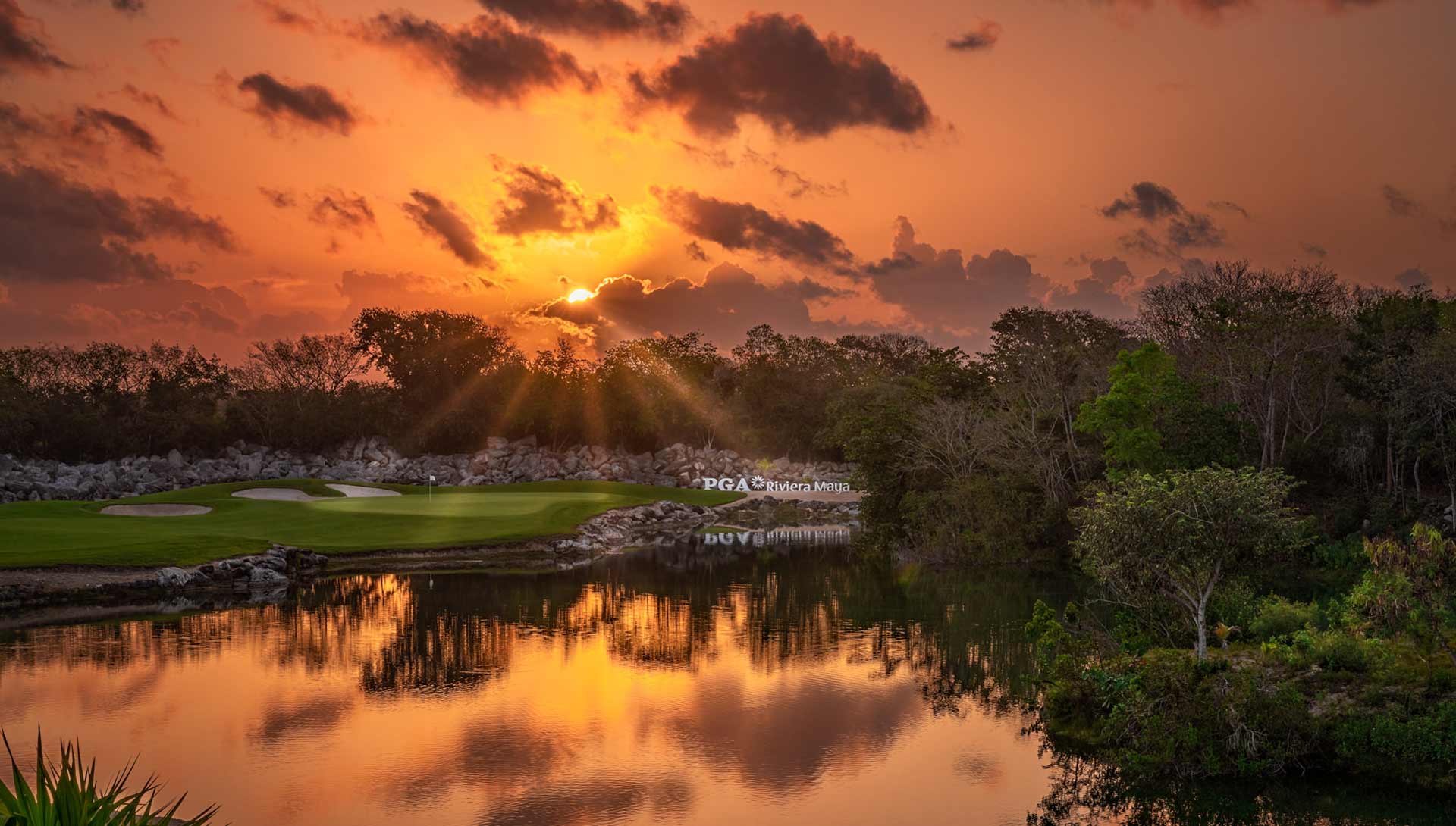 tulum golf course sunset